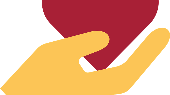 Ein herz wird von eine Hand gehalten. Grafische Darstellung.