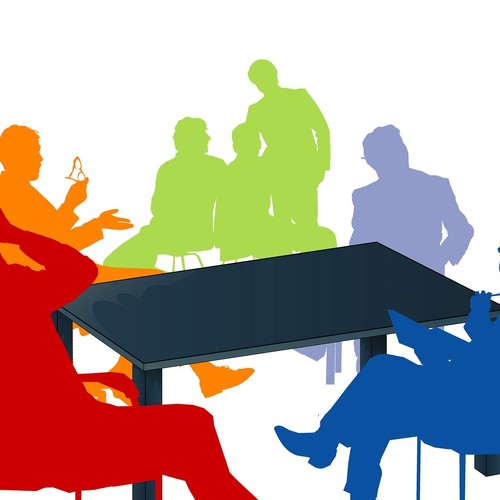 Gruppengespräch - grafisch dargestellt