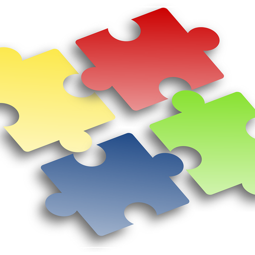 Bunte Puzzleteile